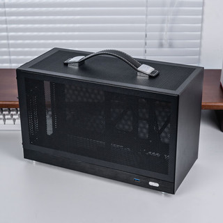 闪鳞S400机箱便携式ITX手提TYPECmini台式机电脑主机箱超迷你桌面V2版 S400黑色U3版 3.0显卡延长线