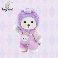 莉娜熊（TeddyTales）【莉娜熊衣服】水果系列毛绒玩具公仔玩偶娃娃  蓝莓背带裤小号 【不含崽】