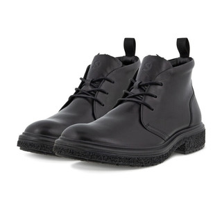 爱步（ECCO）男鞋牛皮系带英伦冬季加绒保暖高帮靴201134香港 201134-01001 41