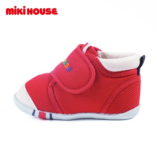 MIKI HOUSE MIKIHOUSE 学步鞋男女童鞋 经典机能学步鞋婴幼儿宝宝运动鞋防滑 红色 12cm
