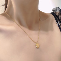 KOSE 高丝 钛钢项链女高级设计感轻奢小众金色毛衣配饰锁骨链