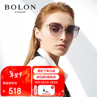 BOLON 暴龙 眼镜优雅猫眼防紫外线太阳镜偏光开车墨镜女潮 BL7136C60