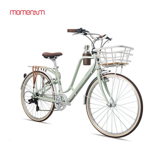 momentum莫曼顿Latte拿铁7速休闲通勤女复古运动咖啡铝合金自行车 四季春奶绿 26×16 适合身高155-170cm