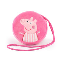小猪佩奇 毛绒玩具娃娃公仔安抚生日女新年礼物 16cm粉色佩奇圆包