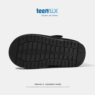 天美意（TEENMIX）天美意儿童雪地靴加绒大棉靴女童炸街中大童短筒靴子  黑色   30码