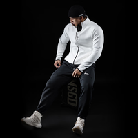 Monster Guardians运动外套男 双面空气层厚实保暖立体小高领黑白双色外套 白色 White L