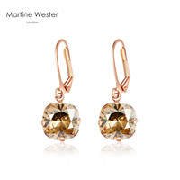 Martine Wester 瑪汀薇思 英国玛汀薇思耳饰女百搭简约施华洛方枕水晶
