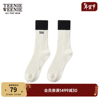 Teenie Weenie小熊撞色字母袜子女2024春夏女袜 象牙白 FRE