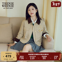 Teenie Weenie小熊2024年马蹄袖衬衫长袖白色衬衣女 象牙白 165/M