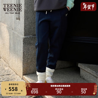 Teenie Weenie小熊字母卫裤女2024春季女长裤 藏青色 165/M