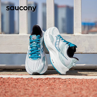 Saucony索康尼TEMPUS坦途跑鞋女轻量减震支撑稳定冬季训练运动鞋跑步鞋子 浅兰20 38