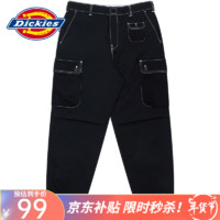 dickies【商场同款】 拼接多袋脚口橡筋斜纹慢跑裤 男士秋冬休闲 9455 黑色 28