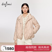 伊芙丽（eifini）伊芙丽菱格设计绗缝轻薄保暖棉服2023冬1EA180412 粉色 150/76A/XS