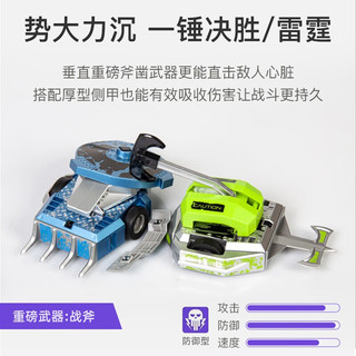 赫宝新年博茨大战格斗机器人双人对战玩具智能电动铁甲遥控车男孩 （2只场地装）战神VS雷霆