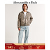 ABERCROMBIE & FITCH男装 24春新款美式复古休闲街头翻领外套经典短款夹克 355457-1 棕色图案 XS (170/84A)