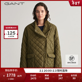 GANT 甘特 女士时尚宽松棉服外套|4700275 349 XXS