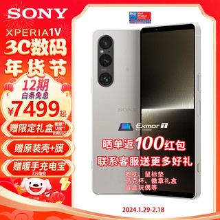 SONY 索尼 手机Xperia 1V 5G智能OLED 4K屏21：9全画幅级别电影感影像手机 雾银 512G快充套装