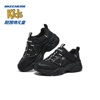 Skechers斯凯奇童鞋休闲男女童运动鞋中大童熊猫鞋老爹鞋405210L 黑色/BLK 39.5