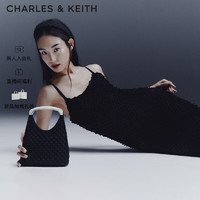 CHARLES&KEITH X Chet Lo系列飞织复古手提包女CK2-50271343-A Noir黑色 S