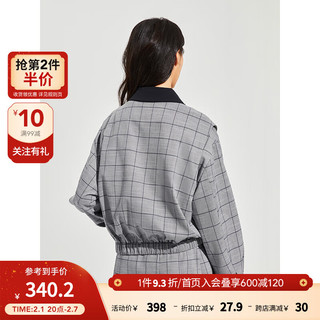 热风2024年春季女士格纹外套 09灰色 S