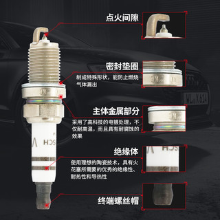 奥迪（AUDI）原厂火花塞 1支装 A4/A6L/A7/A8 仅六缸发动机适用（客服）