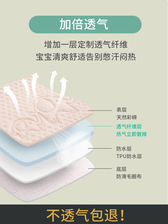 大尺寸彩棉隔尿垫婴儿宝宝隔尿床单防水透气防滑可洗超大床垫