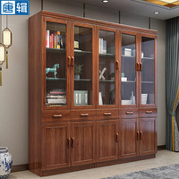 唐辑 实木书柜书架落地客厅玻璃门展示柜组合书橱 书柜 更多细节 联系客服