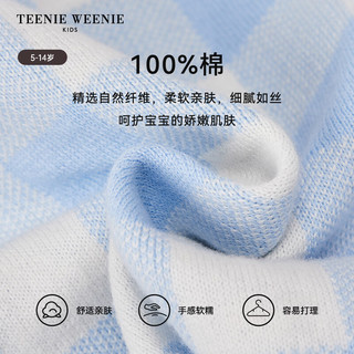 Teenie Weenie Kids小熊童装24春夏女童花边圆领格纹毛衣开衫 粉色 150cm