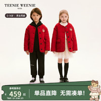 Teenie Weenie Kids小熊童装24冬男女童圆领纽扣轻薄棉服 红色 120cm