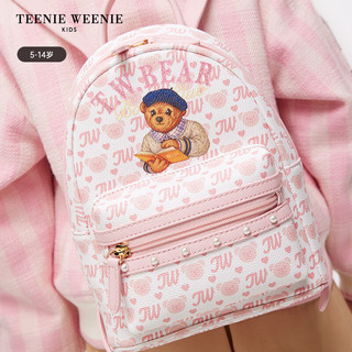 Teenie Weenie Kids小熊童装24春季女童经典满印休闲双肩背包 粉色 FRE