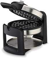 Cuisinart 美膳雅 WAF-F30 圆形翻盖比利时华夫饼机,黑色/银色,2.54 厘米厚