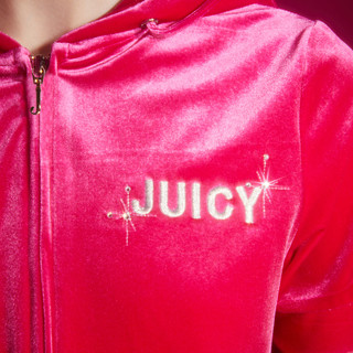 Juicy Couture橘滋2023银丝绣手缝钻短袖丝绒女外套