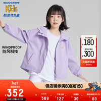 Skechers斯凯奇女童梭织连帽外套P323G032 浅雪青色/00EW 120cm