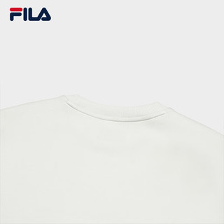 FILA 斐乐官方男子套头卫衣2024春新款时尚休闲舒适撞色针织上衣 白沙灰-GY 190/108A/XXXL