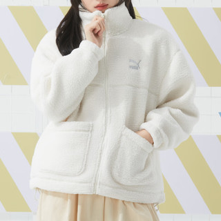 彪马（Puma）女装 2024春季抓绒运动服保暖时尚休闲夹克外套 625806-65/拍小两码 M(160/84A)