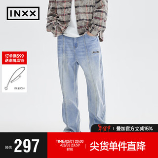 英克斯（inxx）Standby 潮牌春宽松休闲牛仔裤直筒裤XME1220243 牛仔蓝色 XL
