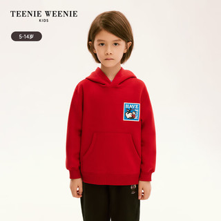 Teenie Weenie Kids小熊童装24春季男童连帽大口袋卫衣 红色 150cm