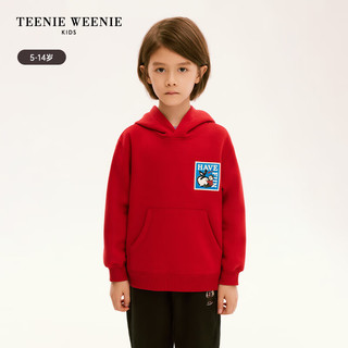 Teenie Weenie Kids小熊童装24春季男童连帽大口袋卫衣 红色 160cm