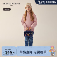 Teenie Weenie Kids小熊童装女童斜跨可手提刺绣圆桶包 藏青色 FRE