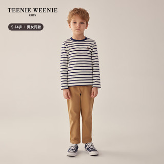 Teenie Weenie Kids小熊童装24春季男女童圆领条纹T恤衫 粉色 110cm