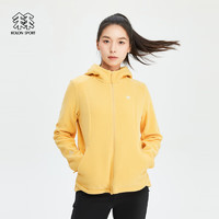 KOLON SPORT可隆女士连帽抓绒夹克 麦色CN 175/XL