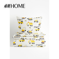 H&M HOME家居用品家纺产品儿童房印花单人被套组合1159667 白色/车辆 150x200 50x80(EUR UK)