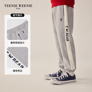 Teenie Weenie Kids小熊童装24早春男童撞色加绒系绳束脚卫裤 藏青色 150cm