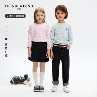 Teenie Weenie Kids小熊童装24春季男女童圆领条纹T恤衫 黄色 110cm