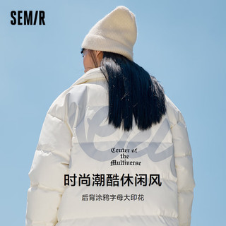 Semir 森马 羽绒服男2023冬季字母情侣上衣oversize时尚外套109723113205