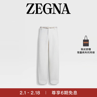 杰尼亚（Zegna）24春夏米白色 Oasi Lino 长裤773C60A7-737JH2-56