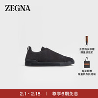 Ermenegildo Zegna杰尼亚（Zegna）海军蓝麂皮 Triple Stitch™ 奢华休闲鞋LHSOY-S4667Z-BNZ-6