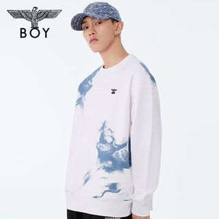 BOY LONDON 潮牌24新春款水墨风腾龙百搭圆领卫衣 N03001 白色 S