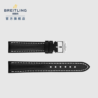 百年灵（BREITLING）一体式舒适牛皮表带（不含表扣) 黑色Novonappa小牛皮435X