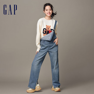 GapGap女装2023冬LOGO宽松卫衣891164 米白色 170/88A(L) 亚洲尺码